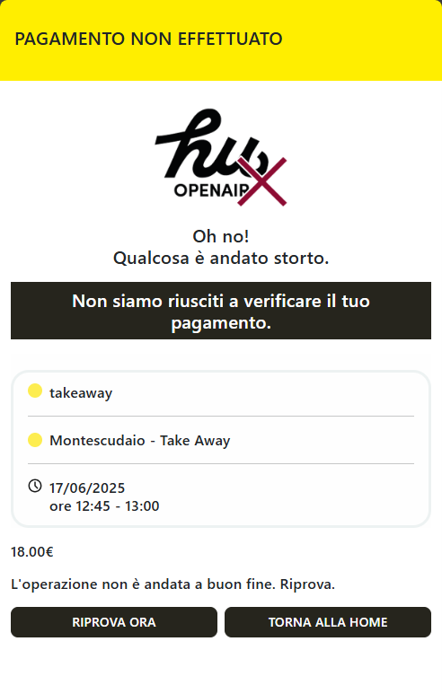 Payment error mobile